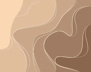 Beige Tan Abstract Waves Wallpaper