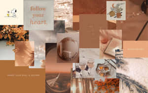 Beige Tan Aesthetic Collage Wallpaper