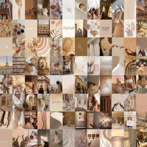 Beige Tan Aesthetic Collage Wallpaper