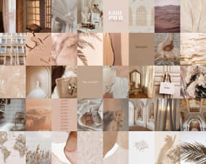 Beige Tan Aesthetic Collage Wallpaper