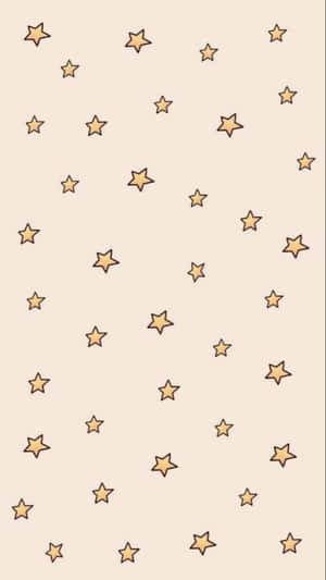 Beige Vanilla Star Pattern Wallpaper