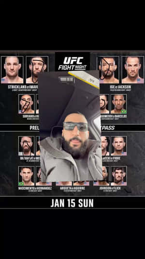 Belal Muhammad With Profiles Of Ufc Fighters Wallpaper