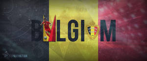 Belgium National Football Team Flag And Logo Wallpaper