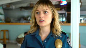 Bella Heathcote Police Uniform Concerned Look Wallpaper