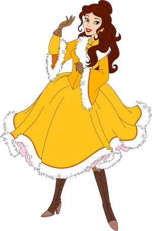 Belle In Winter Clothes Wallpaper
