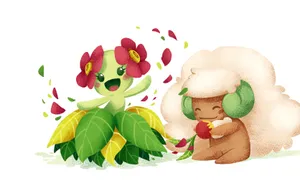 Bellossom And Whimsicott Wallpaper