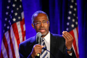 Ben Carson And American Flags Wallpaper