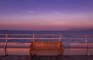 Bench On Bridge Wallpaper