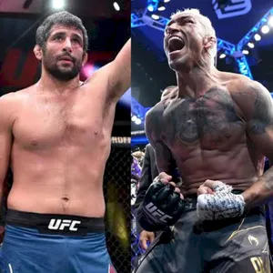 Beneil Dariush And Charles Oliveira Yelling Wallpaper