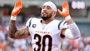 Bengals Player Celebrating On Field Wallpaper