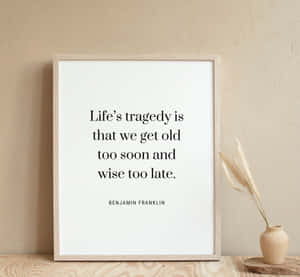 Benjamin Franklin Tragedy Quote Art Wallpaper