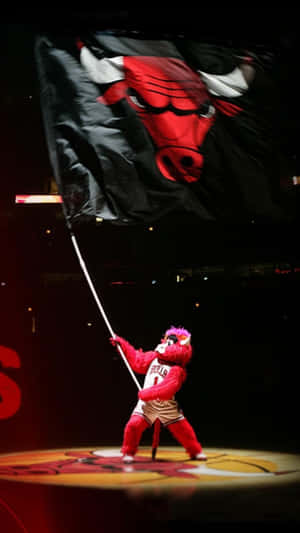 Benny Waving Chicago Bulls Flag Phone Wallpaper