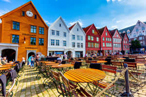 Bergen Bryggen Historic Waterfront Wallpaper