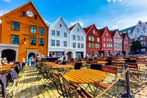Bergen Bryggen Historic Waterfront Wallpaper