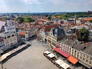 Bergen Op Zoom Aerial View Netherlands Wallpaper