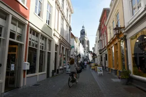 Bergen Op Zoom Cobbled Street View Wallpaper