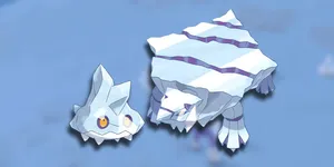 Bergmite And Avalugg In Blue Background Wallpaper