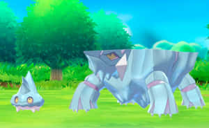 Bergmite And Avalugg On Grass Wallpaper