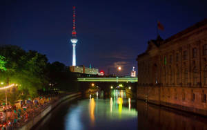 Berlin Monbijou Park At Night Wallpaper