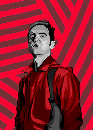 Berlin Money Heist Red Pattern Art Wallpaper