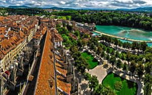 Bern Cityscape Aerial View Wallpaper