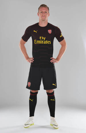 Bernd Leno Posing In Black Wallpaper