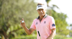 Bernhard Langer Holding Golf Ball Wallpaper