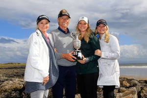 Bernhard Langer Holding Trophy Wallpaper