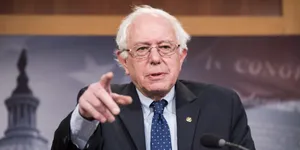 Bernie Sanders Pointing During Speech Wallpaper
