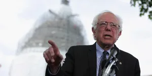 Bernie Sanders Speakingat Podium Wallpaper