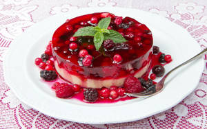 Berries Jello Cake Wallpaper