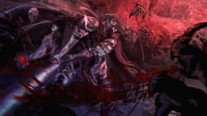 Berserk Armor Guts Bloody Fight Scene Wallpaper