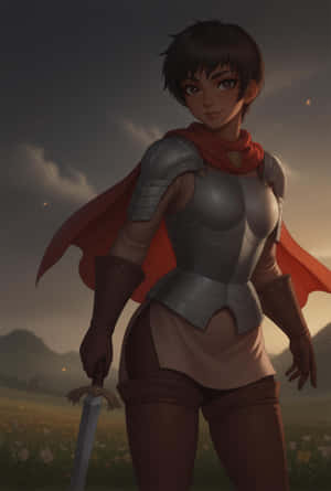 Berserk Casca Armored Warriorat Dusk Wallpaper