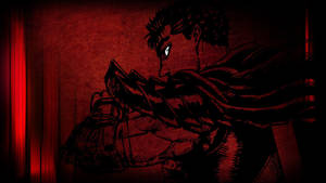 Berserk's Guts In Deep Red Wallpaper