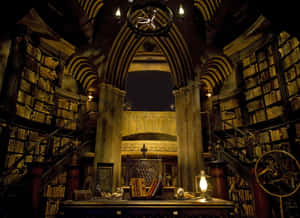 Best Book Collection At Hogwarts Library Wallpaper