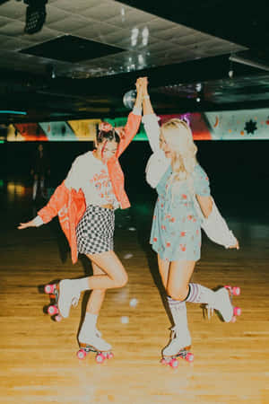 Best Friend Aesthetic Roller Skating Wallpaper