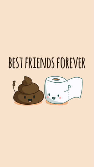 Best Friends Forever Cute Illustration Wallpaper