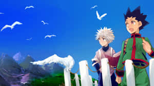 Best Friends Gon And Killua - Two Young Fighters Embarking On An Exciting Adventure! Wallpaper