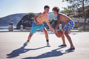 Best Friends Playing Basketball Wallpaper