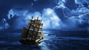 Best Sailing Ship In Dark Waters Wallpaper