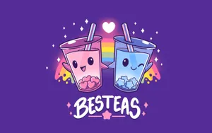 Besteas Boba Tea Cute Cartoon Wallpaper