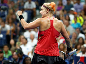 Bethanie Mattek-sands In Action On The Court. Wallpaper