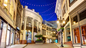 Beverly Hills Elegant Evening Shopping District Wallpaper