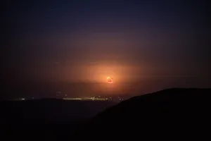 Bewitching Sunset Moon Desktop Wallpaper