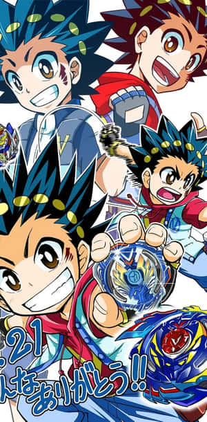 Beyblade Characters Valt Aoiand Friends Wallpaper