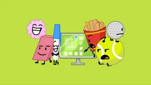 Bfdi Characters Around Screen Wallpaper