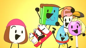 Bfdi Characters Team Fun Wallpaper