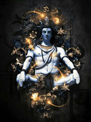 Bholenath Shiva Statue Glittering 3d Wallpaper