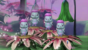 Bibble Characters On Flowers Wallpaper