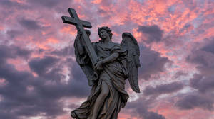 Biblical Angel Statue Wallpaper